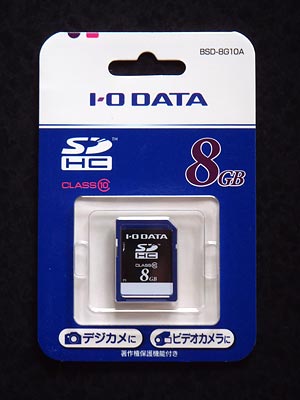 オリンパスSZ-16に使用しているI-O DATA SDカード 8GB Class10 BSD-8G10A