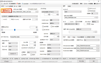 Aviutlエンコード内容