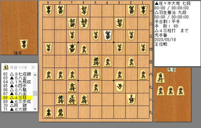 ６８手目４３桂打ち