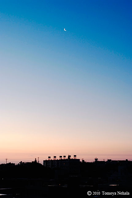 The moon and morning glow