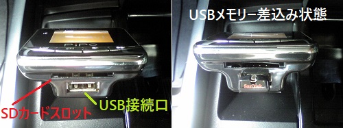 本体にUSBメモリー接続
