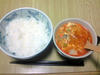 ご飯とコンソメミートスープ