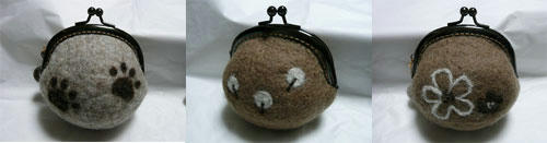 がま口財布　グレー&モカ