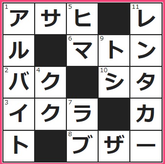 フルーツメール　クロスワード答え5/31