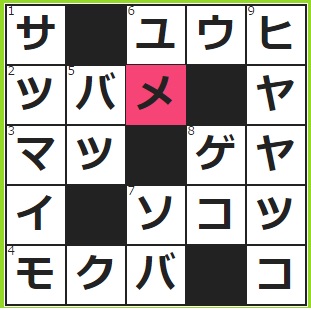 すぐたま　クロスワードの答え　7/21　童話『幸福の王子』に登場する