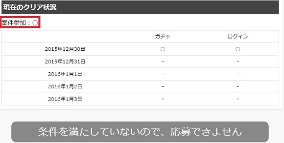 参加条件確認
