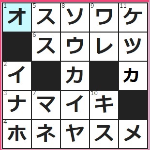 10/3フルーツメールクロスワード