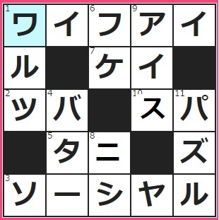 チャンスイット　クロスワードの答え　2016/12/7　無線ＬＡＮの規格。――ルーター　『小犬の――』はショパンの名曲