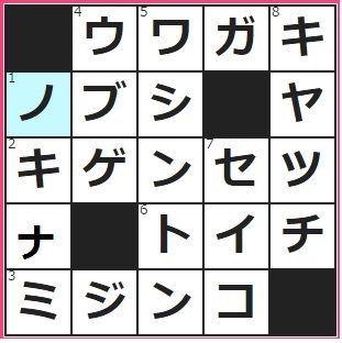1/22フルーツメールクロスワード」