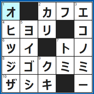 ポイントサイト　クロスワード答え　2021/8/23　おしゃれな喫茶店