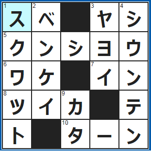 ポイントサイト　クロスワード答え　2021/8/24　方法。なす○○を知らない