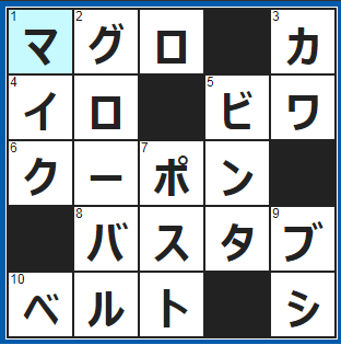 ポイントサイト　クロスワード答え　2021/9/29　トロや赤身がある魚