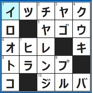 ポイントサイト　クロスワード答え　2021/10/9　競走で最初にゴール