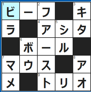 クロスワードの答え　2021/10/31　豚肉はポーク、牛肉は？