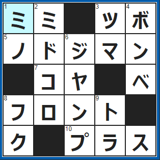 クロスワードの答え　2021/11/12　ゾウがパタパタと動かす