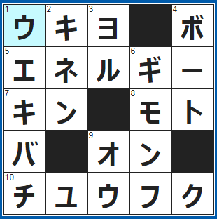 クロスワードの答え　2021/11/23　○○○絵は江戸時代の風俗画