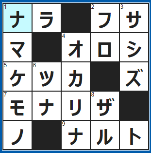 クロスワードの答え　2021/12/25　法隆寺や東大寺がある県