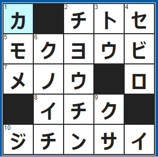 クロスワードの答え　2022/1/6　七五三の○○○飴