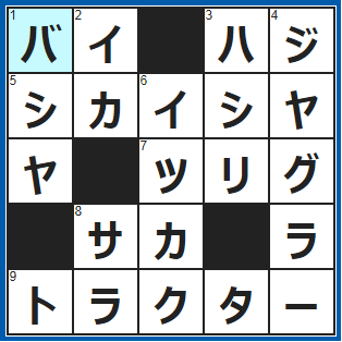 クロスワードの答え　2022/2/18　入学試験の○○率が気になる
