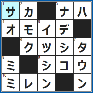 クロスワードの答え　2022/3/13 のぼりくだりがある道