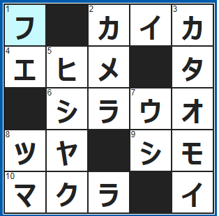 クロスワードの答え　2022/3/26　桜の○○○前線が北上中