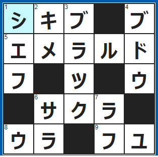 クロスワードの答え　2022/3/31　『源氏物語』の作者、紫○○○