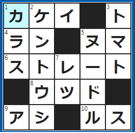 クロスワードの答え　2022/4/11　収入や支出を○○○簿に記入