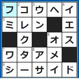 クロスワードの答え　2022/4/21　偏りがあること。アンフェア