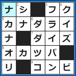 クロスワードの答え　2022/6/1　「二十世紀」はこの果物の一品種