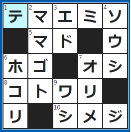 クロスワードの答え　2022/6/19　自分で自分をほめること