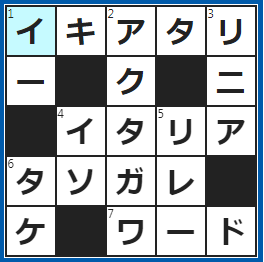クロスワードの答え　2022/7/8　○○○○○ばったりの旅