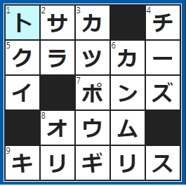 クロスワードの答え　2022/7/18　ニワトリの頭にある