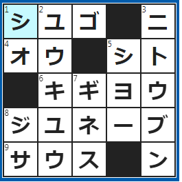 クロスワードの答え　2022/7/31　○○○神と称されるゴールキーパー