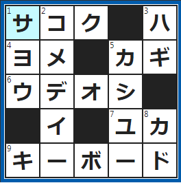 クロスワードの答え　2022/9/5　⇔開国
