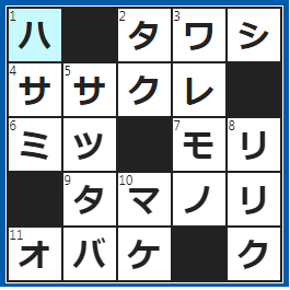 クロスワードの答え　2022/9/29　鍋の焦げをゴシゴシと落とす道具