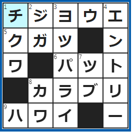 クロスワードの答え　2022/10/15　ナスカにある巨大なアート