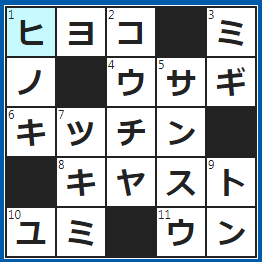 クロスワードの答え　2022/11/10　親はニワトリ