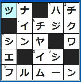 クロスワードの答え　2022/11/11　マグロの缶詰