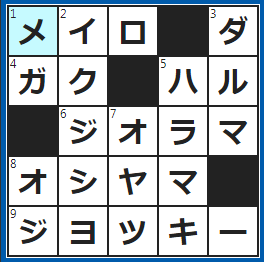 クロスワードの答え　2022/12/15　ゴールは出口