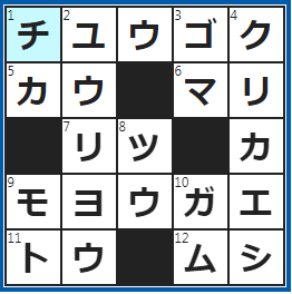 クロスワードの答え　2023/1/12　紹興酒の本場
