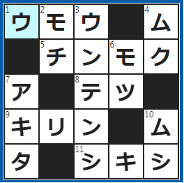 クロスワードの答え　2023/1/24　ダウンジャケットの中身