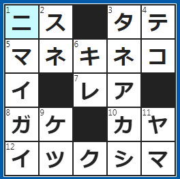 クロスワードの答え　2023/1/28　木工品の仕上げに塗り塗り