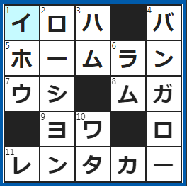 クロスワードの答え　2023/2/1　けいこ事の初歩