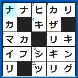 クロスワードの答え　2023/2/11　親の○○○○○とは、親のおかげで子が得をすること