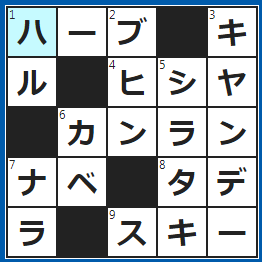 クロスワードの答え　2023/2/19　ミントやローズマリーなど