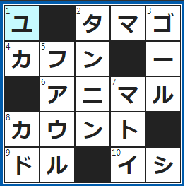 クロスワードの答え　2023/3/7　オムレツにしたり、目玉焼きにしたり