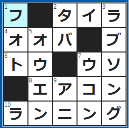 クロスワードの答え　2023/3/18　でこぼこがない状態