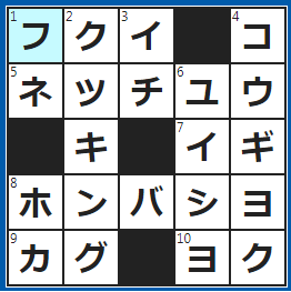 クロスワードの答え　2023/4/12　メガネの製造で有名な鯖江市がある県