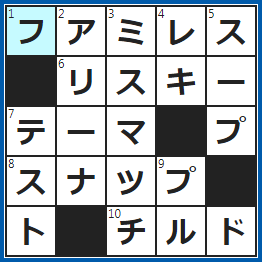 クロスワードの答え　2023/4/16　ファミリーレストランの略
