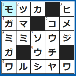 クロスワードの答え　2023/4/17　現在。ただ今